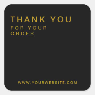 Goud Modern Custom Business Dank u Vierkante Sticker