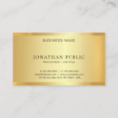 Goud Modern Elegant Minimalistische Sjabloon Eenvo Visitekaartje (Achterkant)