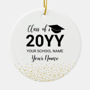 Goud Modern foto afstudeercadeau met Kerst Keramisch Ornament