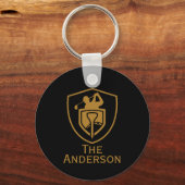 Goud Modern Golf Sleutelhanger (Achterkant)