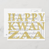 Goud Modern Happy Kwanzaa Briefkaart (Voorkant / Achterkant)