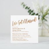 Goud Modern Schrift & Kant We Zijn Getrouwd! Kaart (Staand voorkant)