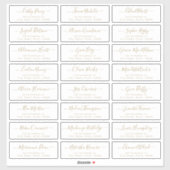 Goud modern script bruiloft label gastadres (Vel)