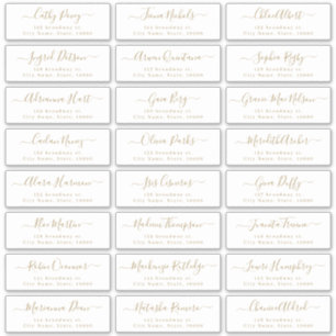 Goud modern script bruiloft label gastadres