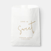 Goud Modern Script Love is Sweet Afstuderen Bedankzakje (Voorkant)