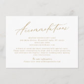 Goud modern script, minimale accommodatie informatiekaartje (Voorkant)