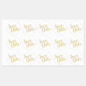 Goud Modern Script Wedding Sla de datumlabels op Labels (Vel)