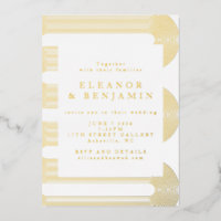 Goud Moderne Abstracte Lijnen Elegante Trouw