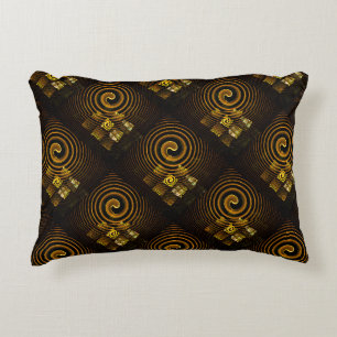 Goud Moderne Boho Elegante Abstracte Kunstpatroon Accent Kussen