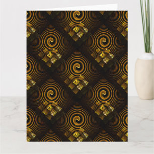 Goud Moderne Boho Elegante Abstracte Kunstpatroon Bedankkaart