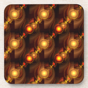 Goud Moderne Boho Elegante Abstracte Kunstpatroon Bier Onderzetter