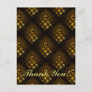 Goud Moderne Boho Elegante Abstracte Kunstpatroon Briefkaart