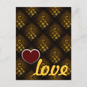 Goud Moderne Boho Elegante Abstracte Kunstpatroon Briefkaart