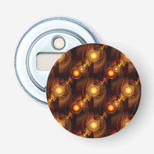 Goud Moderne Boho Elegante Abstracte Kunstpatroon Button Flesopener