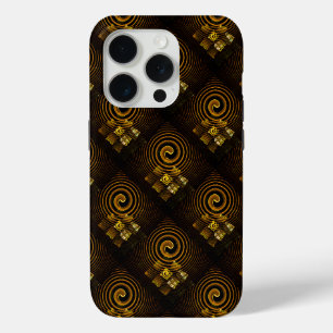 Goud Moderne Boho Elegante Abstracte Kunstpatroon iPhone 15 Pro Case