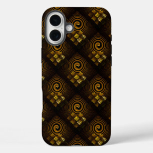 Goud Moderne Boho Elegante Abstracte Kunstpatroon iPhone 16 Plus Hoesje