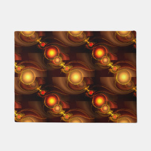 Goud Moderne Boho Elegante Abstracte Kunstpatroon  Deurmat