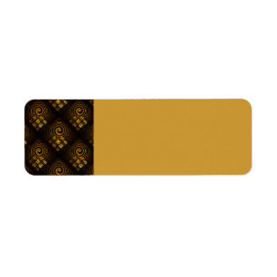Goud Moderne Boho Elegante Abstracte Kunstpatroon  Etiket