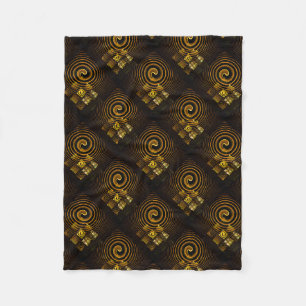 Goud Moderne Boho Elegante Abstracte Kunstpatroon Fleece Deken