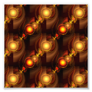 Goud Moderne Boho Elegante Abstracte Kunstpatroon Foto Afdruk