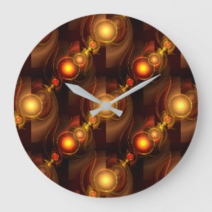 Goud Moderne Boho Elegante Abstracte Kunstpatroon  Grote Klok
