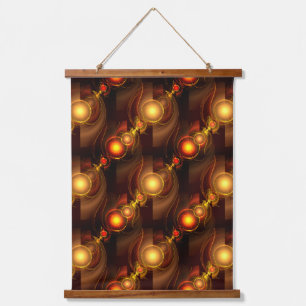 Goud Moderne Boho Elegante Abstracte Kunstpatroon Hangend Wandkleed