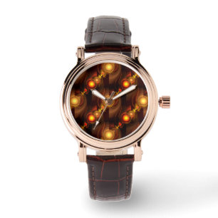 Goud Moderne Boho Elegante Abstracte Kunstpatroon Horloge
