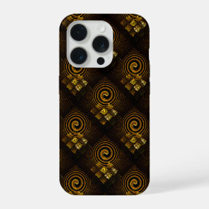 Goud Moderne Boho Elegante Abstracte Kunstpatroon iPhone 15 Pro Hoesje