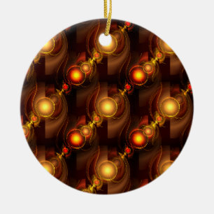 Goud Moderne Boho Elegante Abstracte Kunstpatroon Keramisch Ornament