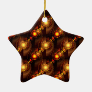 Goud Moderne Boho Elegante Abstracte Kunstpatroon Keramisch Ornament
