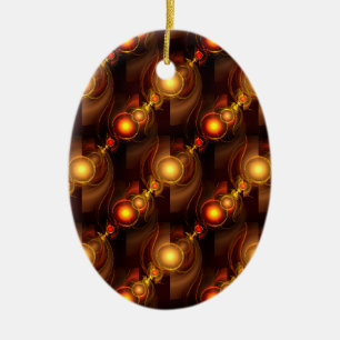 Goud Moderne Boho Elegante Abstracte Kunstpatroon Keramisch Ornament