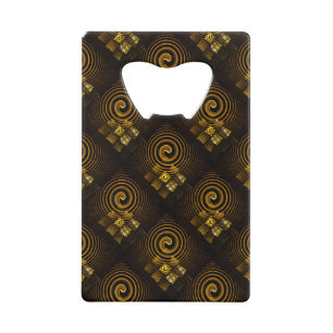 Goud Moderne Boho Elegante Abstracte Kunstpatroon Kredietkaart Flessenopener