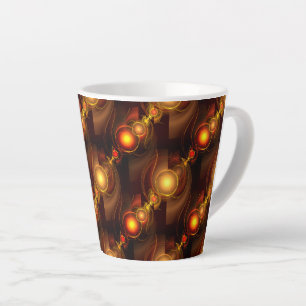 Goud Moderne Boho Elegante Abstracte Kunstpatroon  Latte Mok