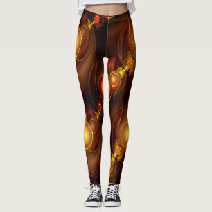 Goud Moderne Boho Elegante Abstracte Kunstpatroon Leggings