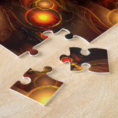 Goud Moderne Boho Elegante Abstracte Kunstpatroon  Legpuzzel (Zijkant)