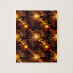 Goud Moderne Boho Elegante Abstracte Kunstpatroon  Legpuzzel