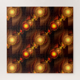 Goud Moderne Boho Elegante Abstracte Kunstpatroon  Legpuzzel