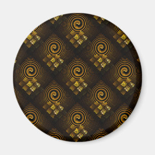 Goud Moderne Boho Elegante Abstracte Kunstpatroon Magneet