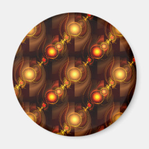 Goud Moderne Boho Elegante Abstracte Kunstpatroon Magneet