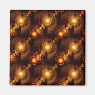 Goud Moderne Boho Elegante Abstracte Kunstpatroon Magneet