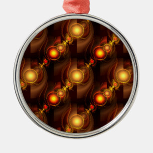 Goud Moderne Boho Elegante Abstracte Kunstpatroon Metalen Ornament