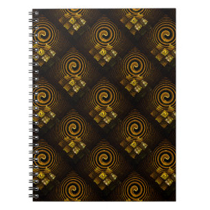 Goud Moderne Boho Elegante Abstracte Kunstpatroon Notitieboek