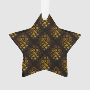 Goud Moderne Boho Elegante Abstracte Kunstpatroon Ornament