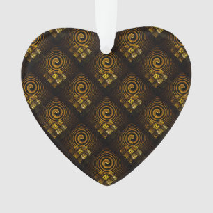 Goud Moderne Boho Elegante Abstracte Kunstpatroon Ornament