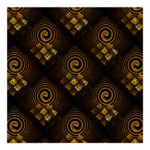 Goud Moderne Boho Elegante Abstracte Kunstpatroon Perfect Poster