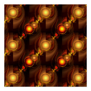 Goud Moderne Boho Elegante Abstracte Kunstpatroon Perfect Poster