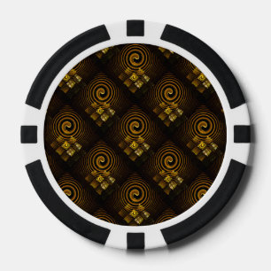 Goud Moderne Boho Elegante Abstracte Kunstpatroon Poker Chips