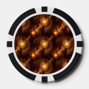Goud Moderne Boho Elegante Abstracte Kunstpatroon Poker Chips