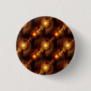Goud Moderne Boho Elegante Abstracte Kunstpatroon Ronde Button 3,2 Cm