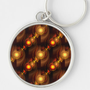 Goud Moderne Boho Elegante Abstracte Kunstpatroon Sleutelhanger